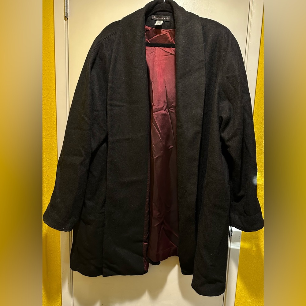 Vintage Christian Cole 100% New Wool Trench Coat, 26/28